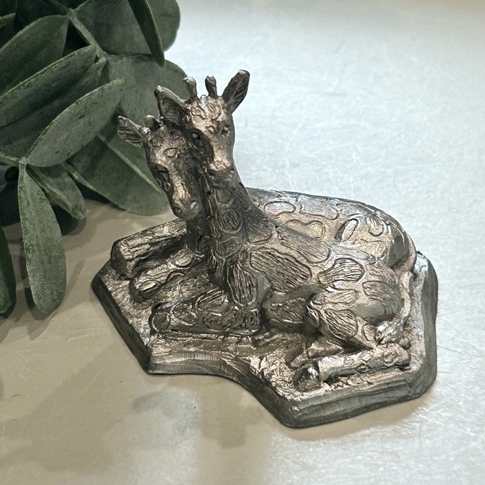 Michael Ricker 1997 Pewter Gift Of Love Giraffe Couple Figurine #1603 Signed USA